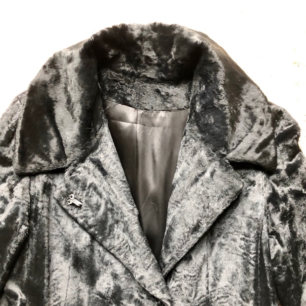 1960s BLACK FAUX FUR COAT
